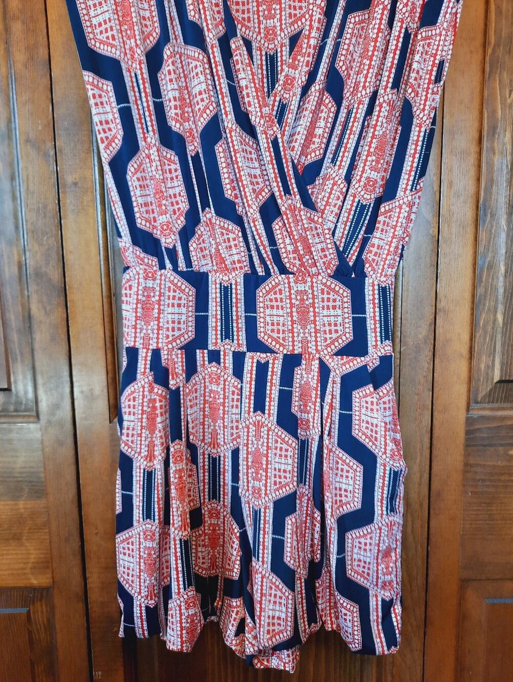 T-Bags Of Los Angeles Geometric Sleeveless Shorts Romper Pockets Size Large - Picture 4 of 16